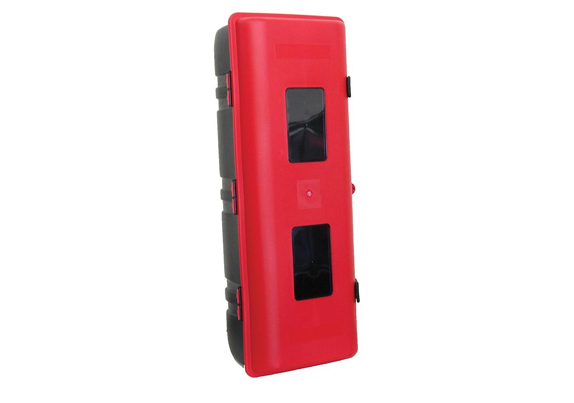 Extinguisher box 9kg red plastic belt